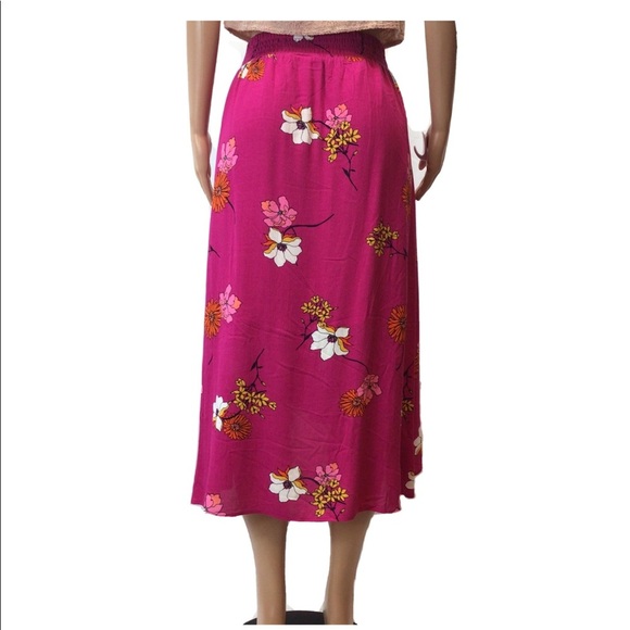 A.N.A. Fuchsia Ameli Floral Faux Wrap Skirt - Picture 3 of 10